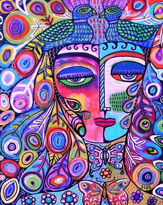 Peacock Pink Butterfly Goddess by Sandra Silberzweig Peacock Pink Butterfly Goddess by Sandra Silberzweig